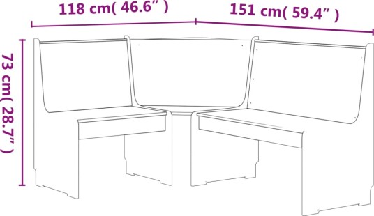 vidaXL Hjørnebenk 151 cm heltre furu honningbrun og hvit vidaXL Hjørnebenk 151 cm heltre furu honningbrun og hvit