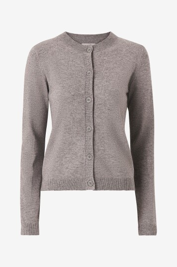Object - Kardigan objThess L/S Short Cardigan - Grå