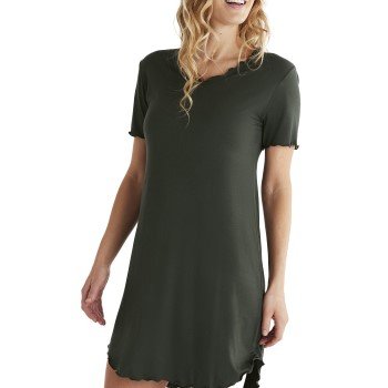 Damella Bamboo Plain Short Sleeve Nightdress Oliven Bambus XX Large Dame Damella Bamboo Plain Short Sleeve Nightdress Oliven Bambus XX Large Dame