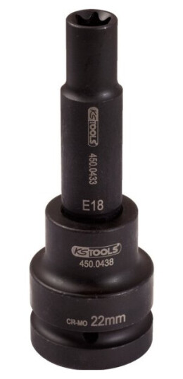 Ks Tools 450.0453, Stikkontakt, 3/4", 1 Hoder, E22, Krom-Molybden-Stål, Kromfarget