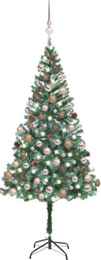 vidaXL Kunstig juletre med LED og kulesett og furukongler 180 cm vidaXL Kunstig juletre med LED og kulesett og furukongler 180 cm