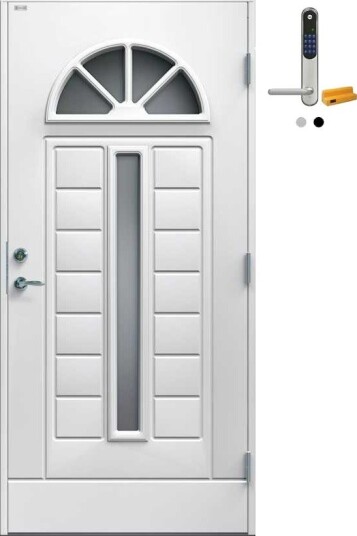 Ytterdør Diplomat Victoria Sotet glass med Yale Doorman Classic Home