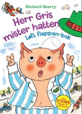 Herr Gris mister hatten  løft flappenbok