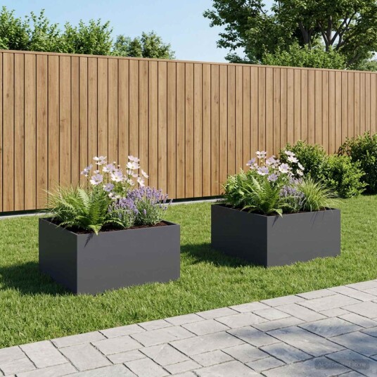 vidaXL Hageblomsterpotte 2 stk. Antrasitt 60 x 60 x 40 cm