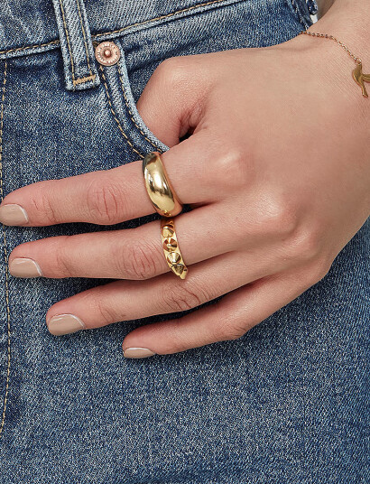 Edblad Peak Ring Single - Gold - XL/19.5MM