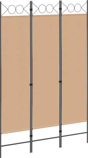 vidaXL 3-panel romdeler Beige 120 x 180 cm Stoff