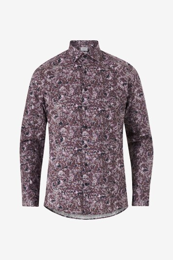 Lindbergh Skjorte Aop Floral Shirt L/S Brun