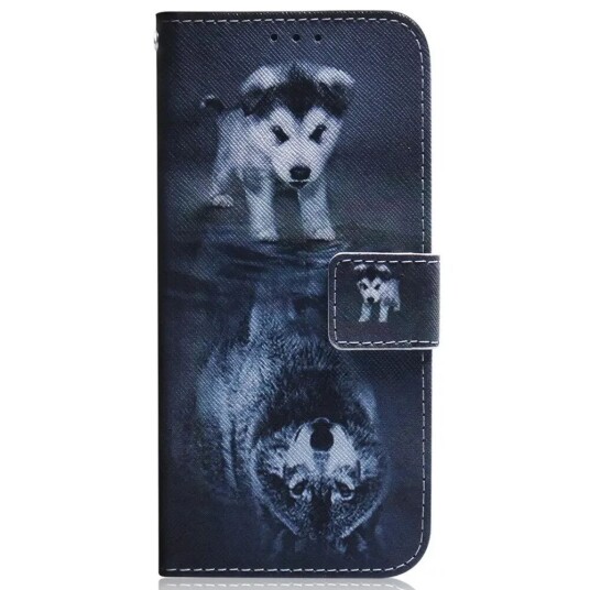INCOVER Samsung Galaxy A25 (5G) Kunstskinn Deksel m. Lommebok & Trykk - Hund og Ulv