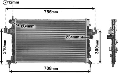 VAN WEZEL 37002380 Radiator motorkjøling VAN WEZEL 37002380 Radiator motorkjøling