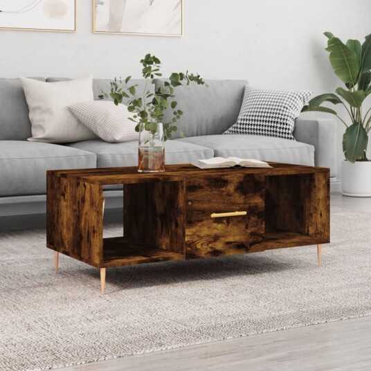 Salongbord røkt eik 102x50x40 cm konstruert tre 8720845427504