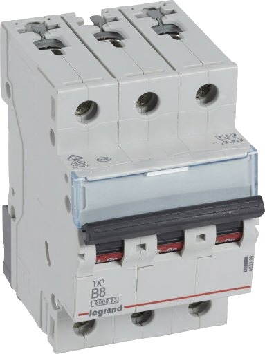 Legrand TX³ MCB automatsikring B8 3P 3M 6/6kA