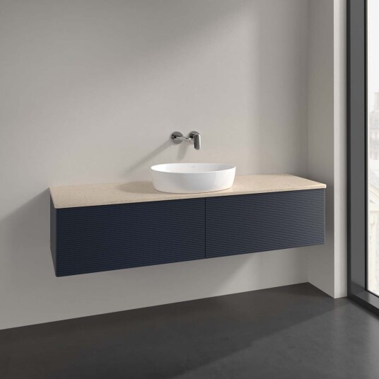 Villeroy & Boch Antao Servantskap med 2 skuffer 160x50x36 cm u/lys Blå Matt/Crème