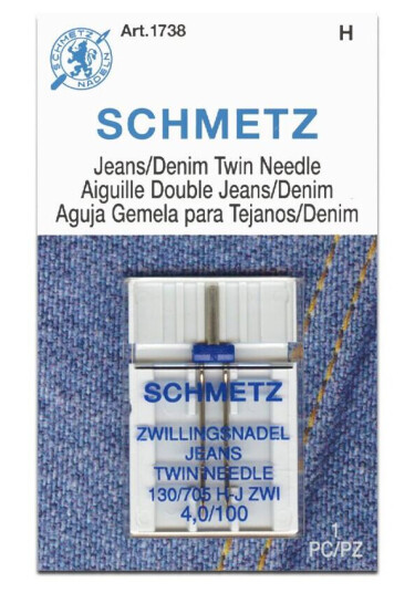 Schmetz Jeans tvillingnål 4,0/100 130/705H-J ZWI, 4.0/100, 1-pack Schmetz Jeans tvillingnål 4,0/100 130/705H-J ZWI, 4.0/100, 1-pack