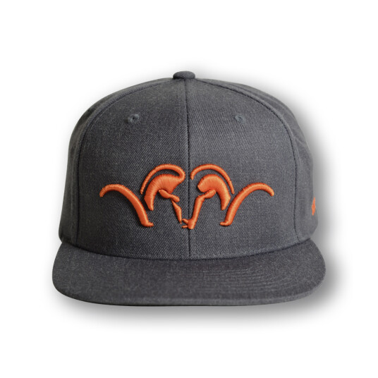 Blaser Cap 'Flat Snapback' Grey With Orange Argali Logo Blaser Cap 'Flat Snapback' Grey With Orange Argali Logo