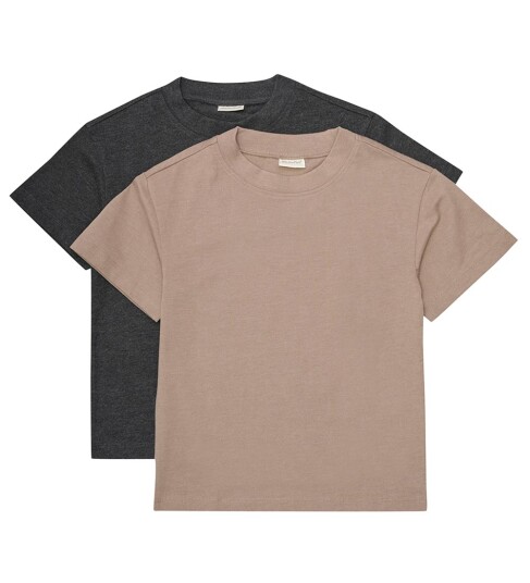 Minymo T shirts   2 pack   Fossil   Minymo   1½ år (86)   T skjorte Brun Grå