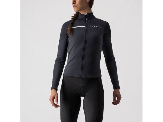 Castelli Sinergia 2 FZ langermet sykkeltrøye light black/dark gray dame