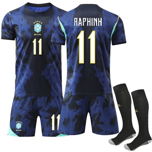 2026 VM Brasil landslag bortedrakt barn voksen fotballtrøye nr. 11 RAPHINHA