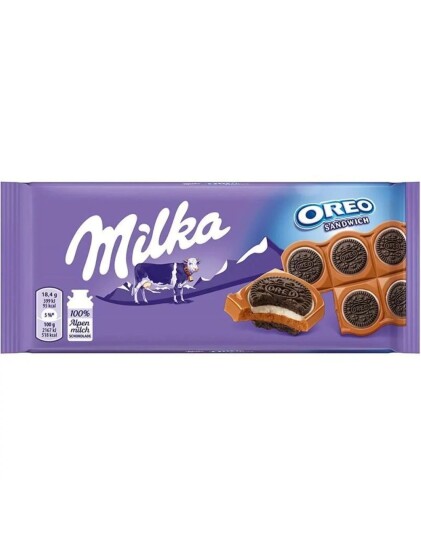 Milka Oreo Sandwich   Sjokoladeplate med Oreobiter 96 gram