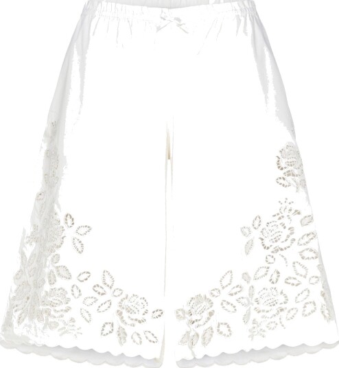 Monki Broderi Anglais Jorts   White   XS