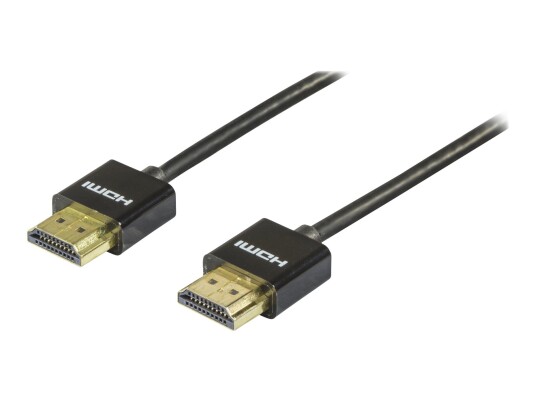 Deltaco HDMI-kabel med Ethernet 2 m Sort - 18,6 Gbit/s, 4K Oppløsning