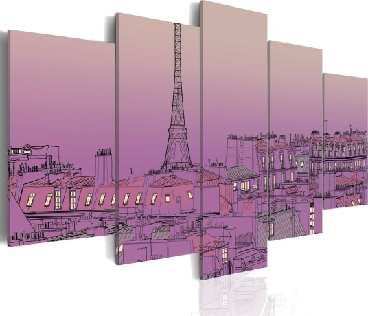 Bilde Lavender Sunrise Over Paris 100x50 Artgeist sp. z o. o.