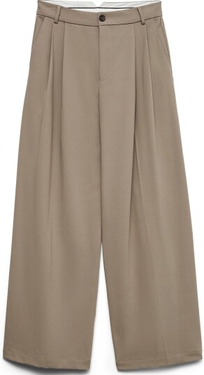 Vero Moda Vmstella Mw Wide Pleat Pant Noos Beige 40 x 32