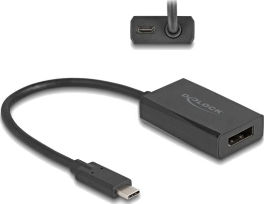 Delock Usb-Kabel 24 Pin Usb-C Hann Til Displayport Usb-C Pd Hunn Displayport 1.2 15 Cm 4K-Støtte Usb Power Delivery 85W Svart