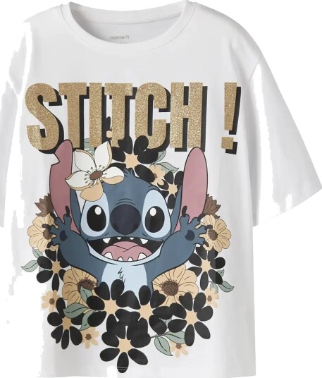 Name It Nkfjyna Stitch Ss Nreg Top Box Noos Wdi White 158 164