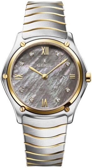 Ebel Dameklokke 1216655 Classic Grå/18 karat gult gull Ø37 mm