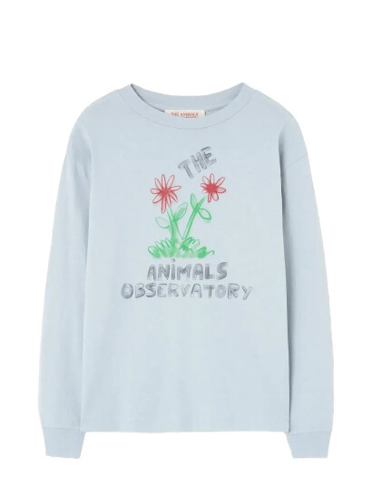 THE ANIMALS OBSERVATORY Flowers Blue Dof Lonf Sleeve T-Shirt - Blue - 14 Y