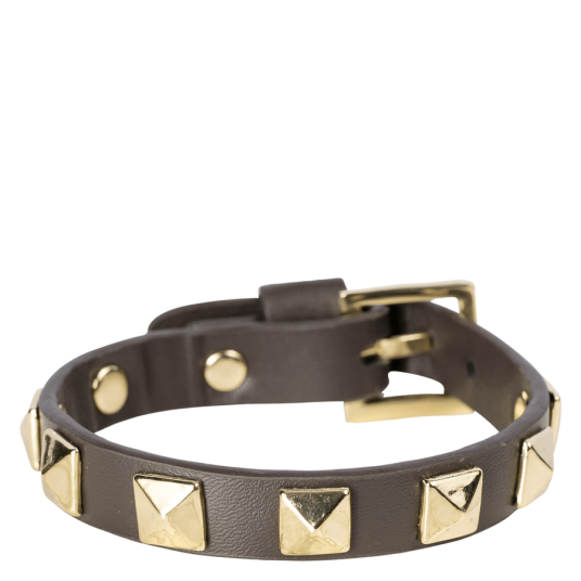 DARK Leather Stud Bracelet Chocolate Brown DARK Leather Stud Bracelet Chocolate Brown