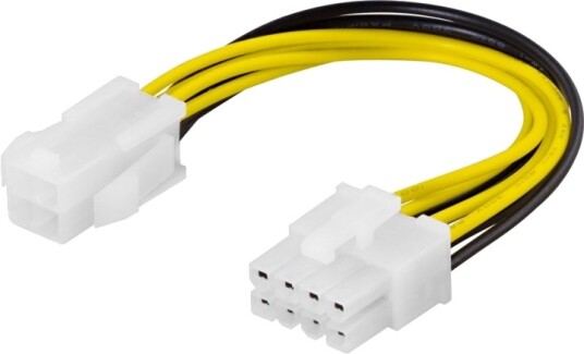 Deltaco 4-pin til 8-pin EPS12V strømadapterkabel 10 cm Deltaco 4-pin til 8-pin EPS12V strømadapterkabel 10 cm