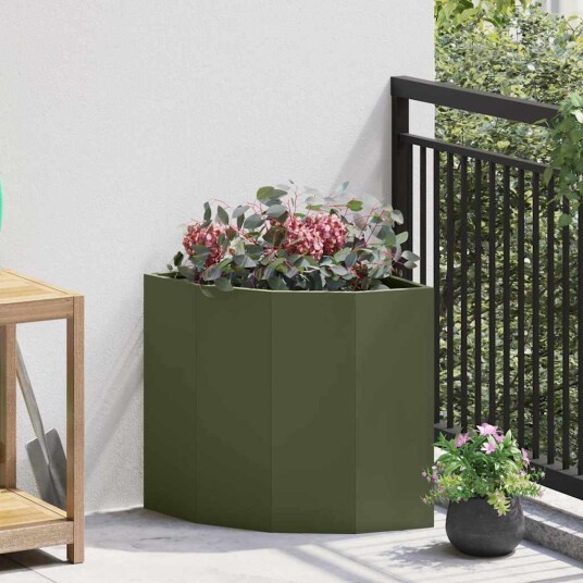 vidaXL Hjørne Plante Olivengrønn 45 x 45 x 50 cm Stål