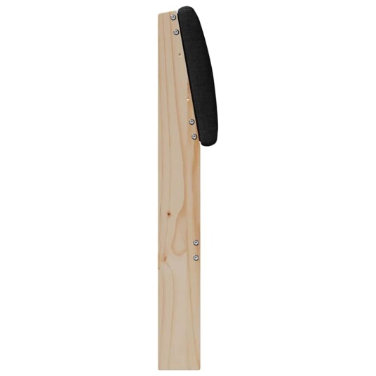 Polstret sengegavl Svart 150 cm Massiv furu
