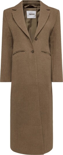 Monki Long Single Breasted Slim Fit Coat BROWN MEDIUM DUSTY 36 Monki Long Single Breasted Slim Fit Coat BROWN MEDIUM DUSTY 36