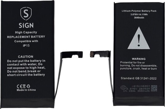 iPhone 15 Batteri med høy kapasitet - 3640mAh