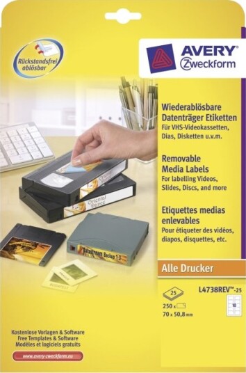 Avery Diskette Labels Hvit 70 X 50.8 Mm 250 EtikettEr 25 Ark X 10 Diskettetiketter Avery Diskette Labels Hvit 70 X 50.8 Mm 250 EtikettEr 25 Ark X 10 Diskettetiketter