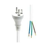 ProXtend - Strømkabel - type K (hann) til uisolert tråd - 250 V - 16 A - 20 m - montage cord - hvit - Grønland, Danmark