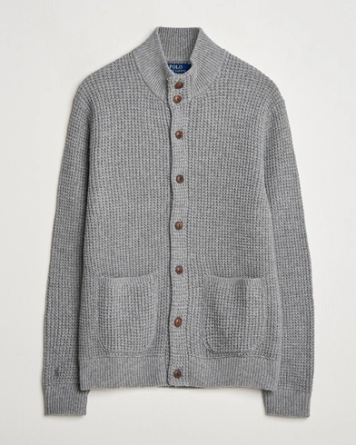 Polo Ralph Lauren Cotton/Wool Button Cardigan Fawn Grey Heather