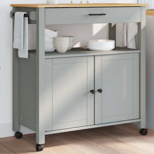 Kjøkkenvogn MONZA 84x40x90 cm heltre furu 376107 Kjøkkenvogn MONZA 84x40x90 cm heltre furu 376107