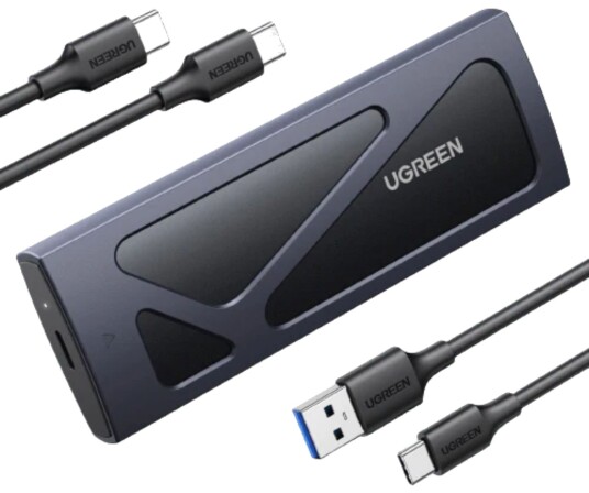 UGREEN M.2 NVMe SSD kabinett 10Gbps USB-C/USB-A 3.2 Gen2 Svart