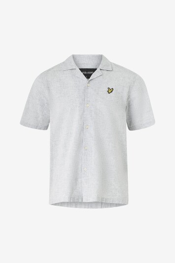 Lyle & Scott Skjorte Linen Blend Oxford Revere Shirt Grønn
