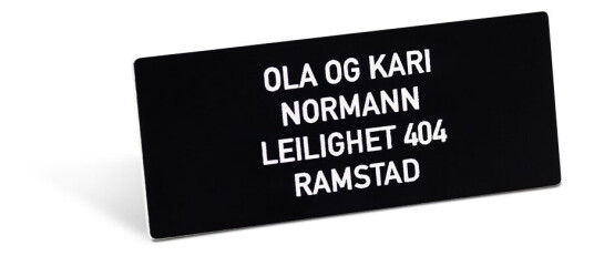 Postkasseskilt lite svart Postkasseskilt lite svart
