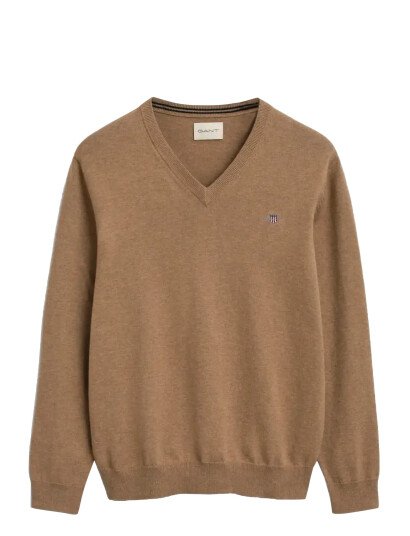 GANT Classic Cotton V-Neck - Beige - M