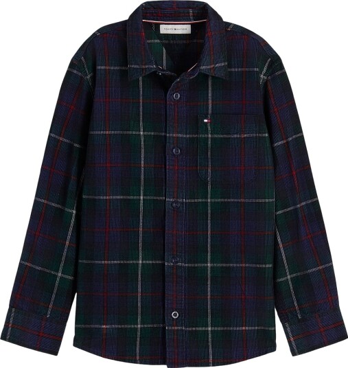 Tommy Hilfiger Corduroy Check Graphic Shirt Green 128