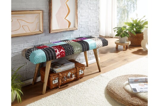 Tultered Sittebenk 117 cm Flerfarget Tultered Sittebenk 117 cm Flerfarget