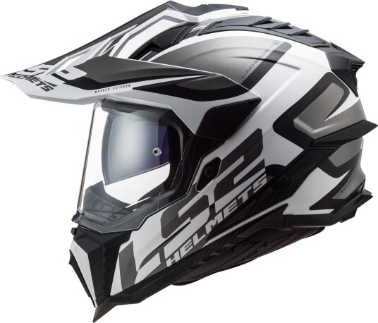 LS2 MX701 Explorer Alter Matt Motocross hjelm M Svart Hvit