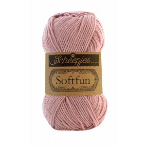 Scheepjes Softfun Garn Unicolor 2618 Støvete Rosa