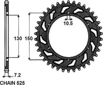 SUNSTAR 1-4598-46 Kjedehjul SUNSTAR 1-4598-46 Kjedehjul