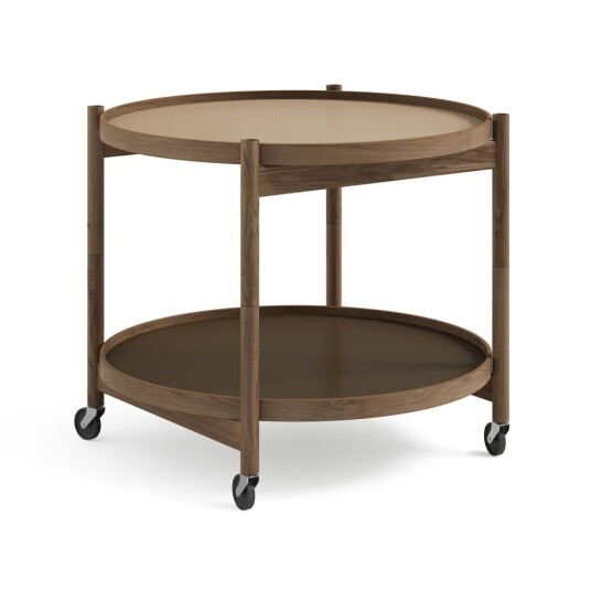 Brdr. Krüger Bølling Tray Table model 60 rullebord earth, røykoljet eikestativ Brdr. Krüger Bølling Tray Table model 60 rullebord earth, røykoljet eikestativ
